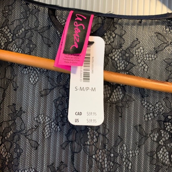 NWT La Senza S-M Black Lace Robe - Picture 8 of 8